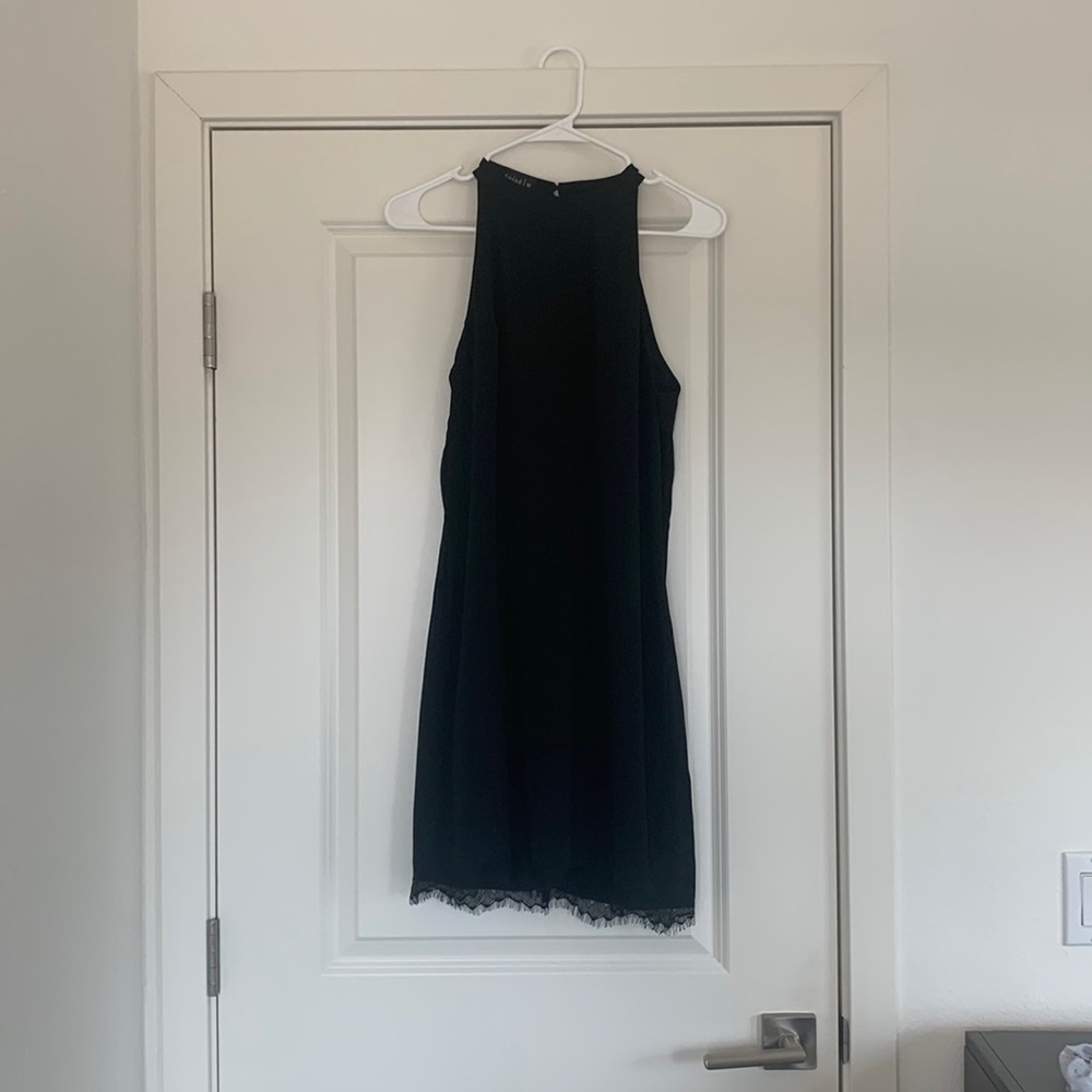 Black lace trimmed dress